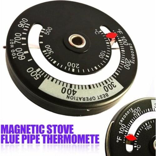 Magnetic Wood Stove Pipe Fireplace Heat Temperature Gauge Thermometer Home Kitchen Thermometer Log Burning Fire Flue Heater Temp