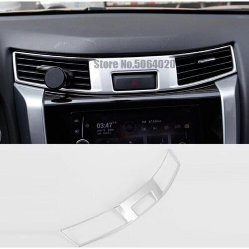ABS Matte Car middle air outlet Decoration Cover Trim Car Styling For Nissan Navara NP300 2017 2018 2019 accessories 1pcs