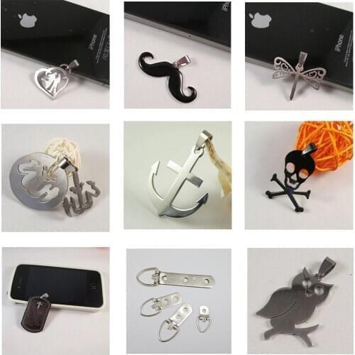 3pcs/lot metal stainless steel pendant metal luster necklace bracelet charm pendant DIY wedding handmade decoration accessories