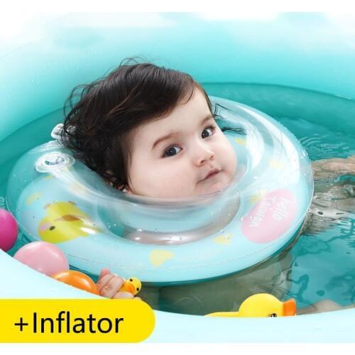 Inflatable Neck Ring Baby Swim Float Ring Safety Infant Double Balloon Anti-back Collar Neck Circle Bathing Accesorios