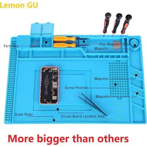 New 17.7 x 11.8 inch Magnetic Project Mat Repair Mat Heat Insulation Silicone Pad for BGA Soldering Repair Station