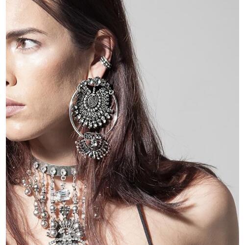 Wholesale 2020 New Fashion Style Bohemian Beautiful Crystal Earrings Bead Statement Big Earrings For Women High Quality