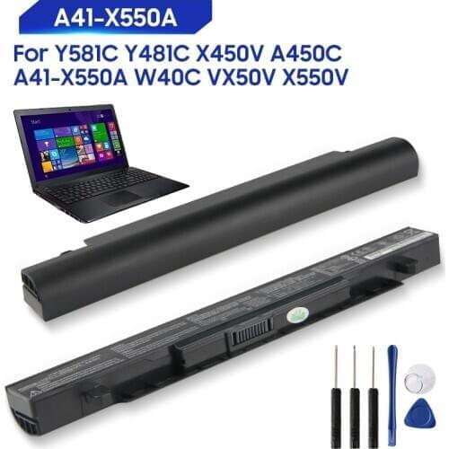 Original Replacement Battery For ASUS Y581C Y481C X450V X550V A450VE A550C A450C W40C A450VB A450VC Genuine Battery 2950mAh