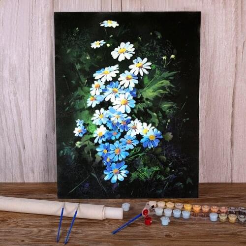 Landscape Chamomiles Paint By Numbers Package Acrylic Paints 50*70 Canvas Pictures Loft Wall Picture For Adults Handicraft