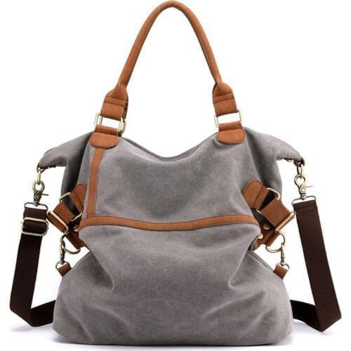 Casual Canvas cross-slung Woman Handbag, Retro large capacity one-shoulder commuter, shopping bag