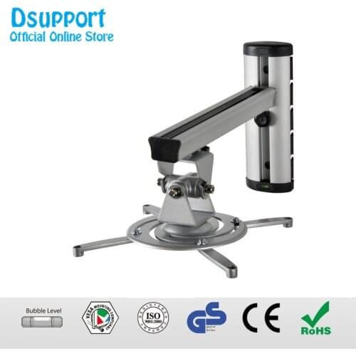 PR03 Aluminum Alloy 360 Degree Projector Wall Mount Full Motion Retractable Universal Projector Hanger Bracket