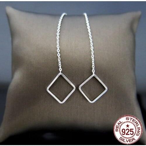 S925 sterling silver earrings long temperament Korean hypoallergenic earrings simple ear chain tassel European and American gift