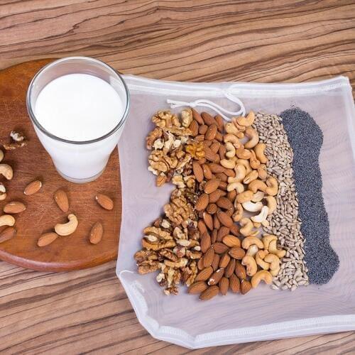 30x30cm Reusable Nylon Nut Milk Bag Mesh Filter Food Strainer Multiple Fruit Juice Coffee Tea Filter