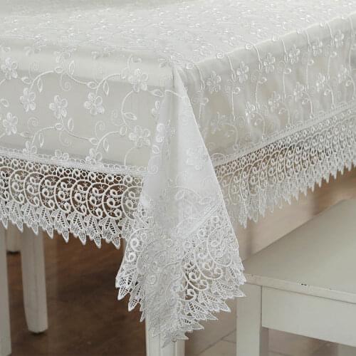 Europe luxury embroidered tablecloth table dining table cover table cloth Hollow lace coffee TV refrigerator dust cloth 1995