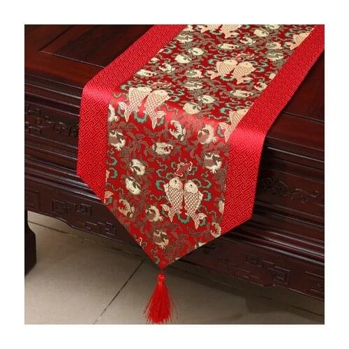 Chinese classical minimalist garden fish table flag tablecloth coffee table cloth bed flag cabinet flag mat