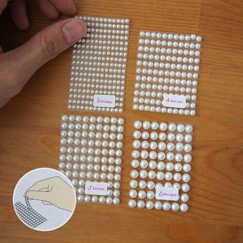 Kids toys Pearls stickers Imitation Pearls Acrylic Self Adhesive Accessories Mobile Personalized Diamond Laptop Skins