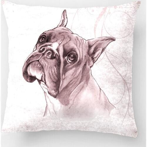 Boxer Dog Head Wedding Decorative Cushion Cover Pillow Case Customize Gift High-Quility By Lvsure For Car Sofa Seat Pillowcase
