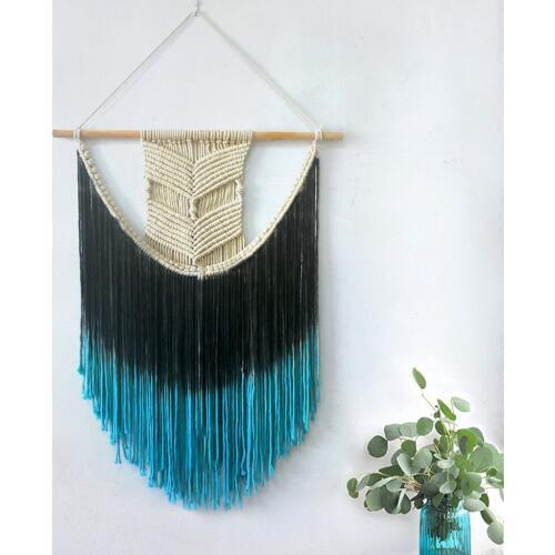 Black Bohemian Woven Tapestry Wall Hanging Geometric Chic Boho Vintage Sofa Background Wall Decoration For Living Room