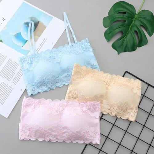 Lace Tube Top Girls All-match Bottoming Bra Wrapped Bra Pad Tube Top Underwear