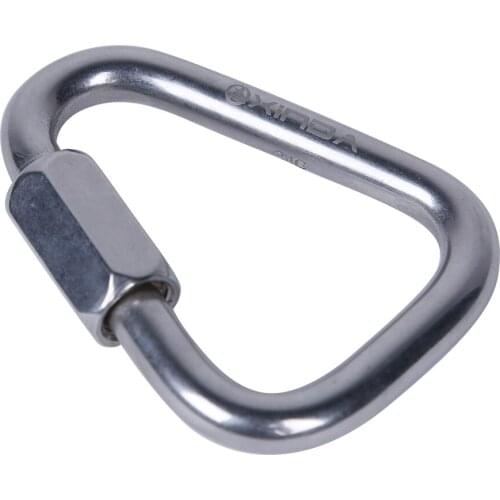 60KN 316 Stainless Steel Triangle Carabiner Screw Locking Hook Rock Climbing Mountaineering Climbing Accessories