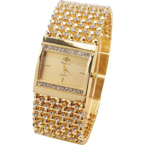 High Quality Bracelet Watches Women Luxury Brand Womens Stainless Steel Quartz Watch Rhinestone Crystal Analog Wrist Watch