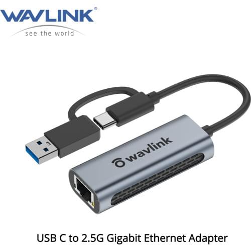 Wavlink USB C to 2.5G Gigabit Ethernet Adapter Type C to 2.5 Network Card RJ45 LAN 2.5Gbps Converter For Windows Mac OS X