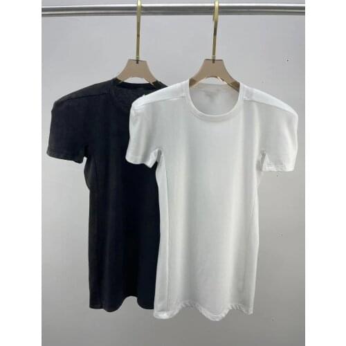 T-Shirt 2021 Fashion Women Runway Black / White Casual Short Sleeve Tee Shirts Summer Clothes Cotton Tops Ropa