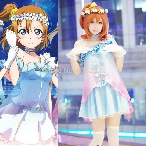 Love Live Yume no Tobira Dreams Gate Kousaka Honoka Chiffon Tee Dress Uniform Outfit Anime Cosplay Costumes