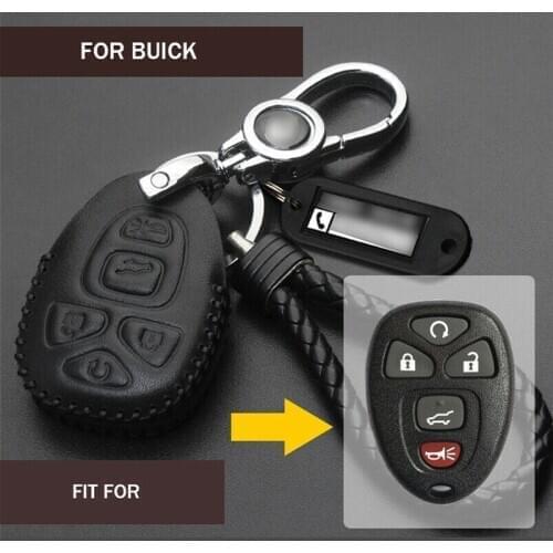 1 X Fashion Genuine Leather Key Case Keychain Cover Holder Skin Shell Protector For Buick Cadillac Chevy GMC Stying Accessories