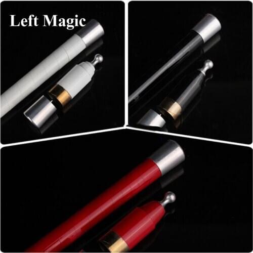 " 1 Pcs Metal Vanishing Cane Magic Tricks ( 3 Colors) Red Black White Shrink Sticks Close Up Magic Stage Magic Props Accessories