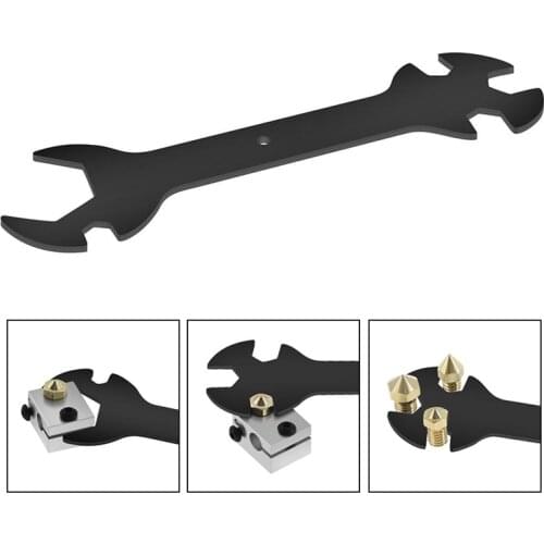 1pc 3D Printer Parts Nozzle Wrench 5 IN 1 Wrench Stay 6mm to 20mm Steel Spanner Wrench Flat For Ender 3 E3D MK8 MK10 Nozzle tool