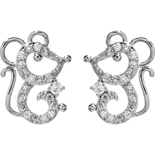 2020 new fashion temperament little mouse zircon earrings women/girls sweet and romantic jewelry earrings ER-459