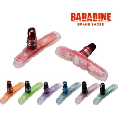 Baradine MTB bike bicycle V-brake brake shoes pads transparent fluorescent bike parts
