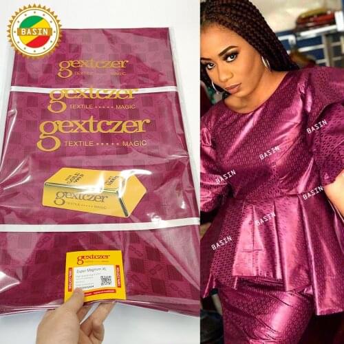 Burgundy African Bazin Riche Broder Similar To 100% Cotton Lace Fabric For Gambia Women Wedding Party Dresses Bazin Lace