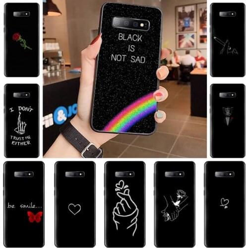 Black is not sad Phone Case for samsung galaxy s21 s20 fe s10 s9 s8 s30 note 20 10 ultra plus pro lite 5G funda cover