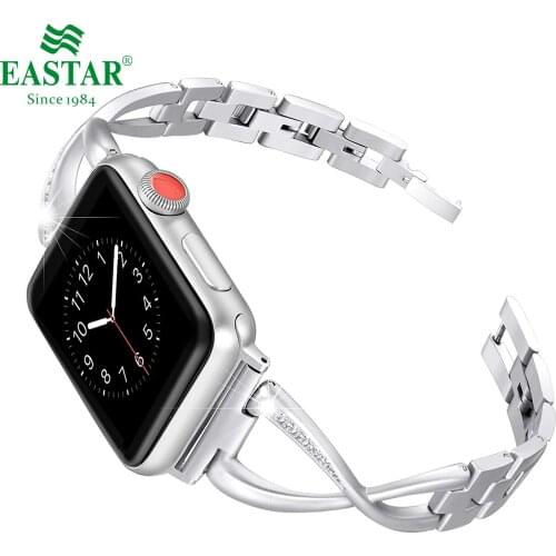 Eastar Women Watch Band for Apple Watch 38mm 42mm 40/44mm Diamond Aluminum alloy Strap for iwatch Series 5 4 3 2 1 Bracelet