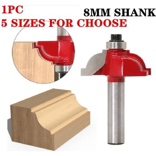 1pc 8mm Shank Classical Roman Ogee Edge Forming Wood Router Bit Tungsten Steel CNC Engraving Wood Working Router Bit