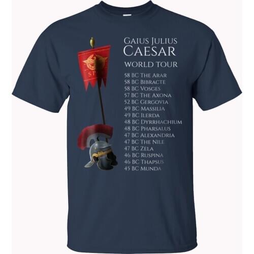 Ancient Rome Gaius Julius Caesar World Tour T-Shirt. Summer Cotton Short Sleeve O-Neck Mens T Shirt New S-3XL