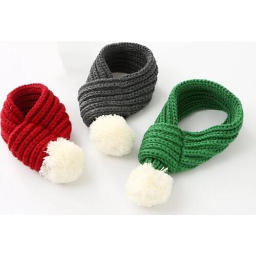 Pet Fashion Christmas Knit Scarf Cat Dog Scarf Accessories Winter Warm Pet Supplies Red Gray Green Qianyi