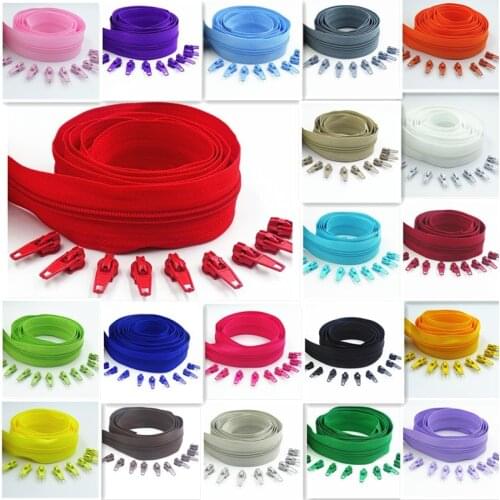 5 Meters Long Zipper 10 Auto Locking Sliders 5# Nylon Zipper Used For Clothing Handbags