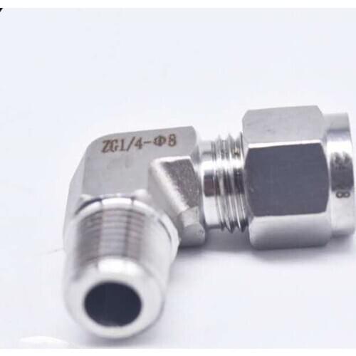 Stainless steel 316L male elbow OD1/8-Φ1/4 fitting compression tube fitting double ferrule fitting