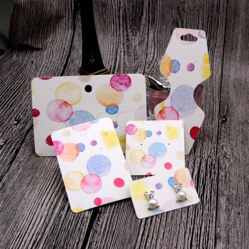 New Arrival 100pcs/lot Paper Cute Earrings Card Multi Designs Ear Studs Earring Display Packaging Card Rectangle Jewelry Cards