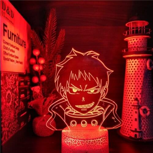 Fire force Shinra Kusakabe Lampara LED Nightlights 3D Anime Lamp Color Changing For Bedroom Decoration