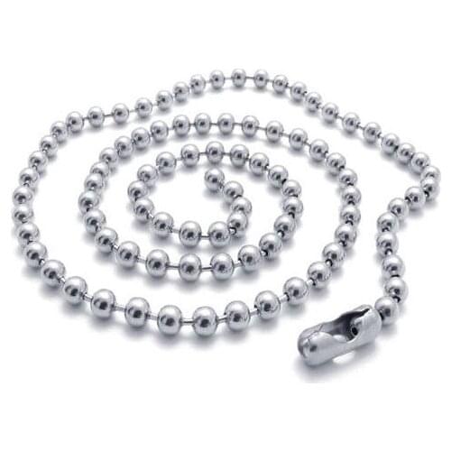 Wholesale 100pcs 2.4mm 65cm Stainless Steel Bead Ball Chain Necklace,Basic Round Bead Chain