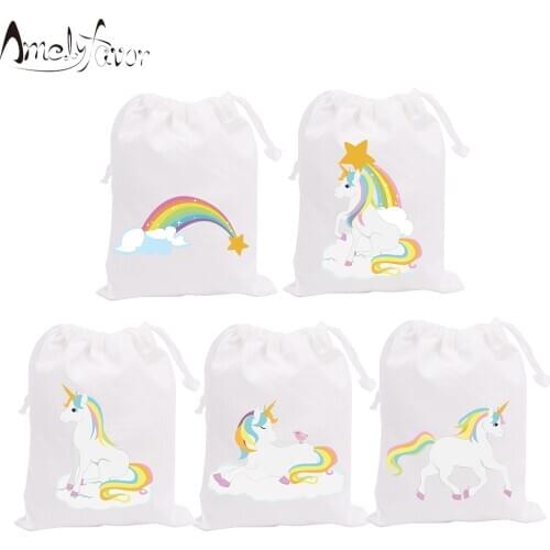 Rainbow Unicorn Animals Theme Party Favor Bags Party Gift Bags Birthday Event Supplies Baby Shower Party Container Supplies