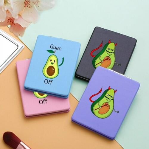 Travel Portable Makeup Mirror with Double Sides For Girls Funny Cute Avocado Magnifying CosmeticPocket Compact Vanity Mirrors
