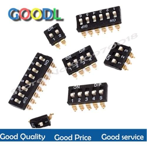 Interruptor de deslizamiento tipo SMD SMT, 5 uds., 1P, 2P, 3P, 4P, 5P, 6P, 8P, 10P, 1,27mm, posición, DIP, negro, interruptor rá