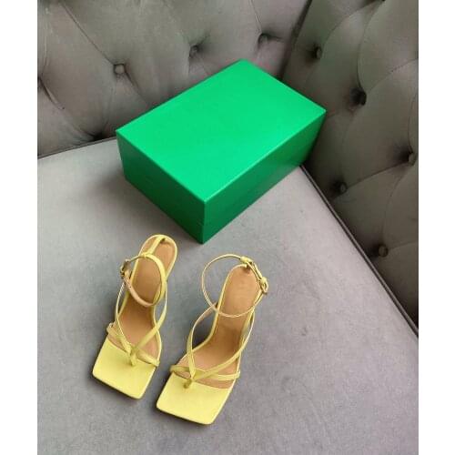 Spring color women heels knot ankle-tie sandals toe strap square toe sandals high heels summer beach shoes travel shoes