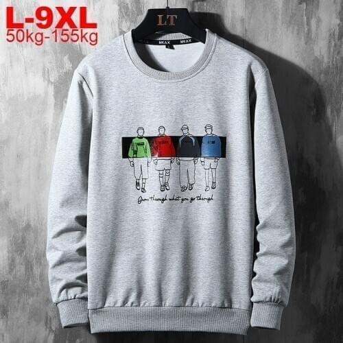 2020 new Sweatshirt Men Autumn Winter Streetwear Mens Casual Pullover Hip Hop Big Size 5XL 6XL 7XL 8XL 9XL Hoodies for Men