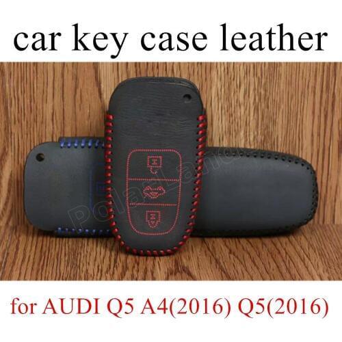 Only Red for AUDI Q5 A4(2016) Q5(2016) car key case hand sewing leather car key cover hot sale