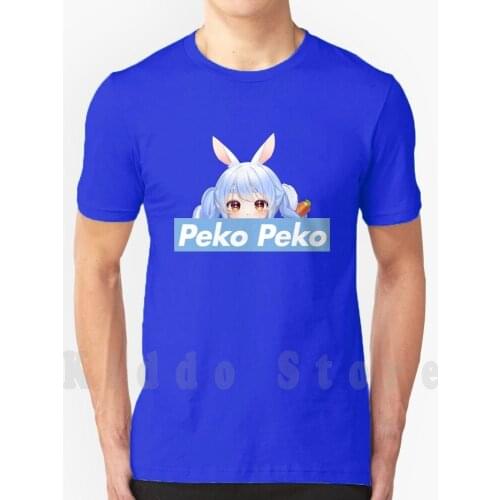 Usada Pekora Peko Peko Peeker - Hololive Holomyth Bunny Hare Girl T Shirt Diy Big Size 100% Cotton Usada Pekora Usada Peeker