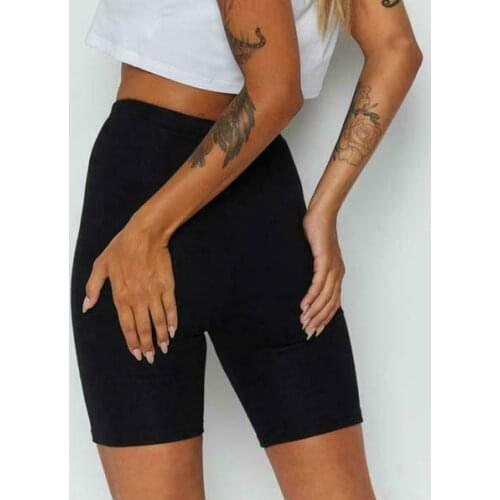 Women Solid Color Outdoor Exercise Plain Active Summer Cycling Shorts Stretch Basic Soft Shorts Female Sport Casual Shorts