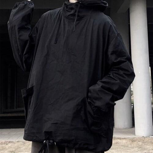 Womens Windbreaker Solid Womens Autumn Coat Loose Women Jacket Pockets Hooded Draw String Womens Windbreaker 2021 Korean