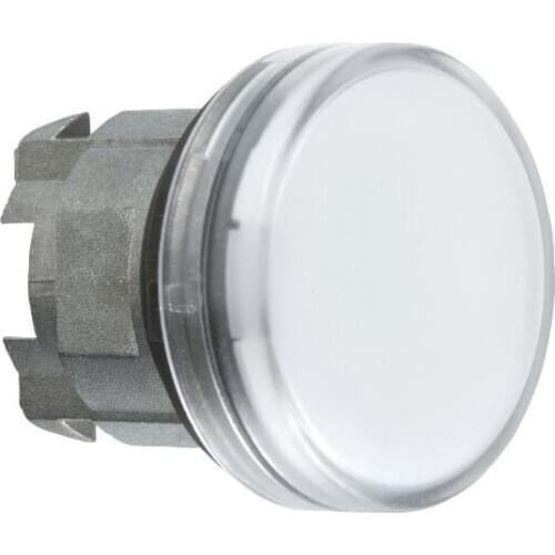 ZB4BV013 White pilot light head Ø22 plain lens for integral LED