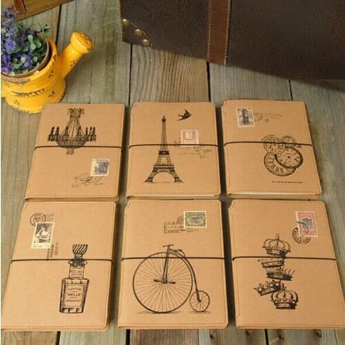 1pcs/lot New Vintage Cashmere paper notebook DIY blank inner draw sketch notes zakka School Supplies great gift good quality